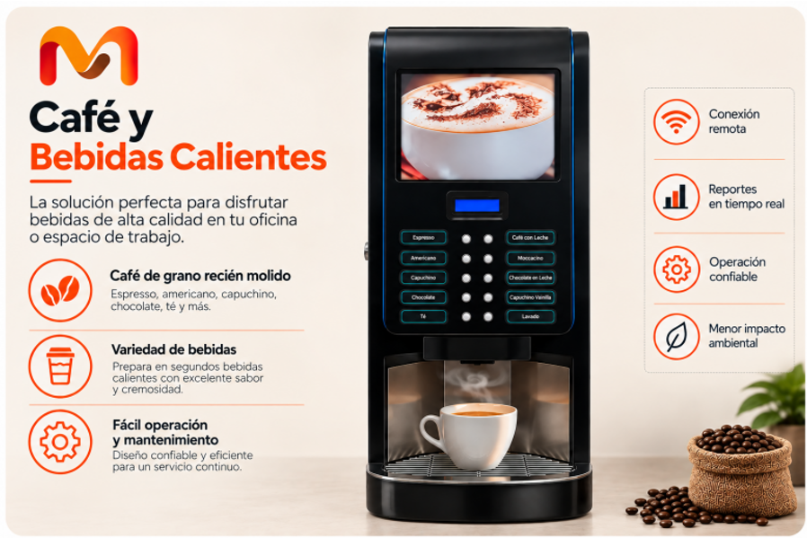 Dispensadora de bebidas calientes para Office Coffee Service